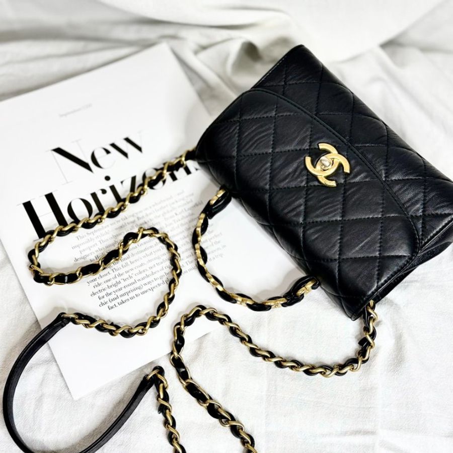 CHANEL - 黑金 coco handle mini flap-4