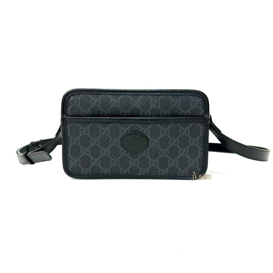 GUCCI Retro GG Supreme 黑色帆布相機包658572-0