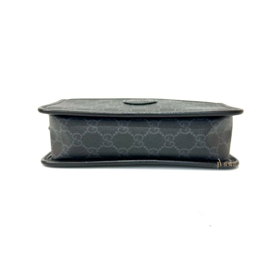 GUCCI Retro GG Supreme 黑色帆布相機包658572-4