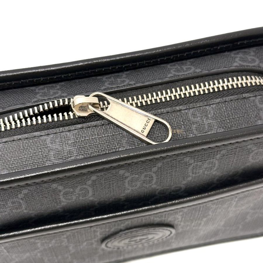 GUCCI Retro GG Supreme 黑色帆布相機包658572-6