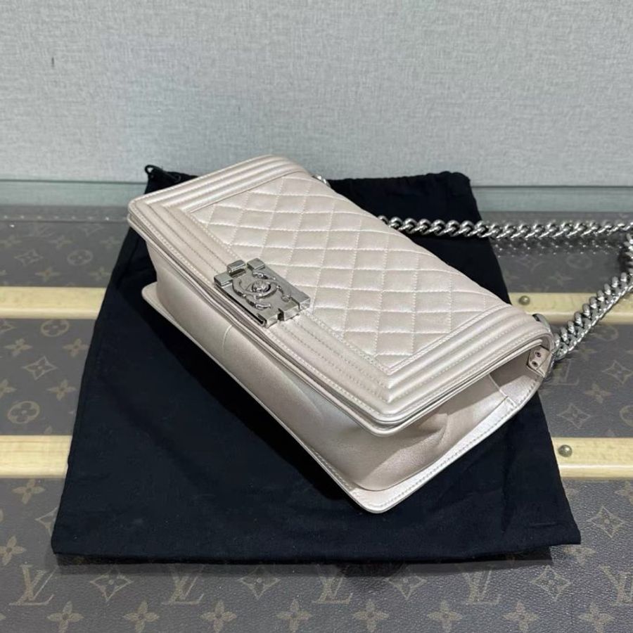 CHANEL 銀扣Leboy中號鏈條包 25*14*7 98新配件塵袋-2