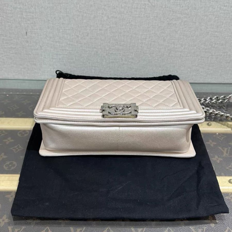 CHANEL 銀扣Leboy中號鏈條包 25*14*7 98新配件塵袋-4