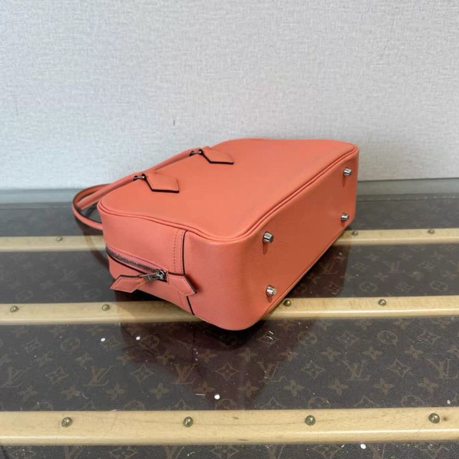HERMES plume龍蝦粉銀扣羽毛28手提斜背包 28*20*10 98新-2