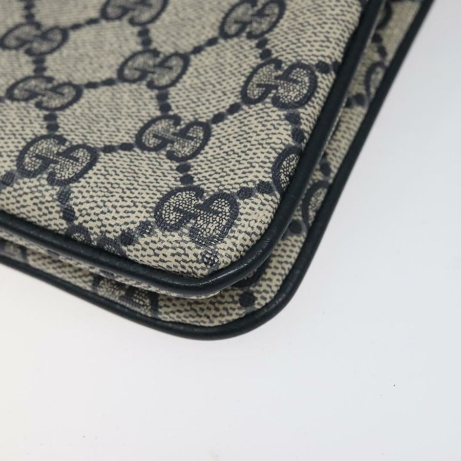 【日本直送】GUCCI GG Supreme Sherry Line 單肩包 PVC 海軍藍/金色 96 02 035 正品 MY260-11