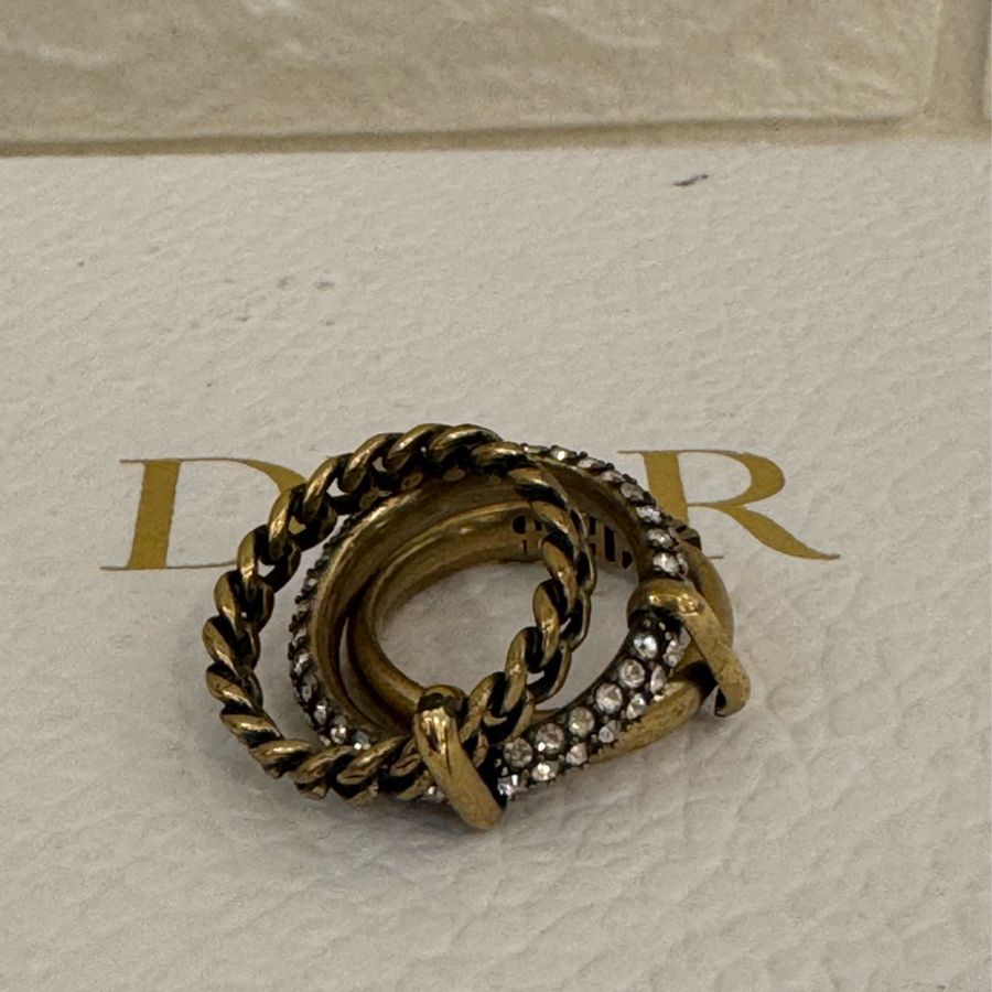 Dior復古金鑽三環戒指(L)-4