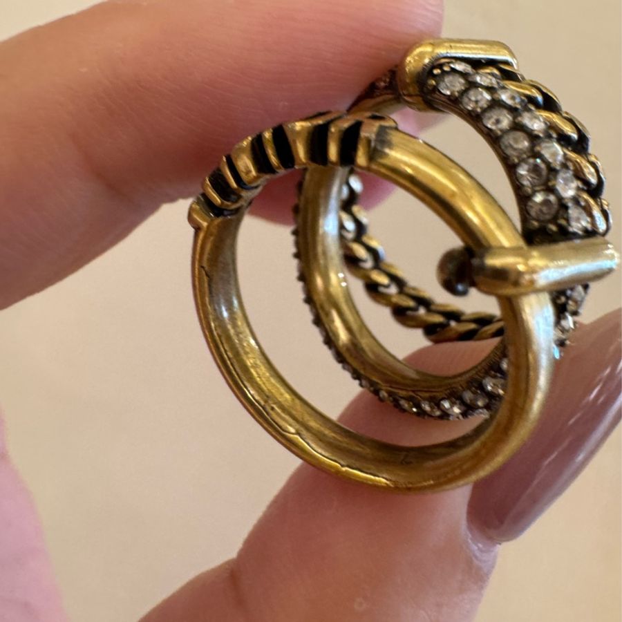 Dior復古金鑽三環戒指(L)-14