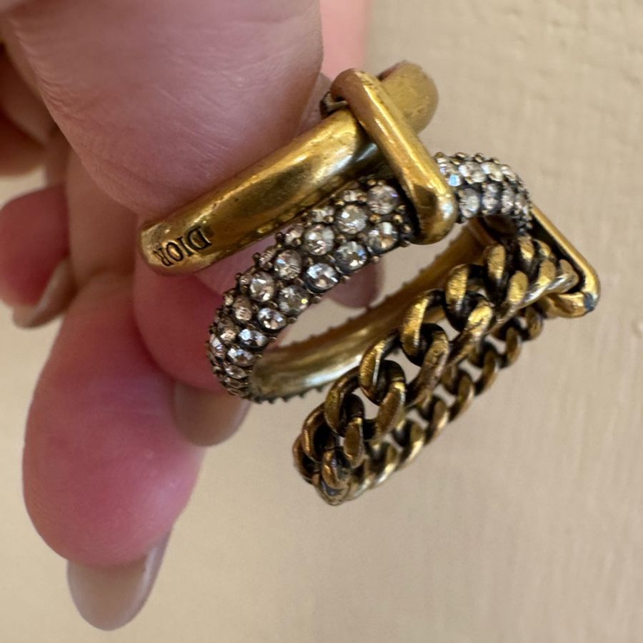 Dior復古金鑽三環戒指(L)-19