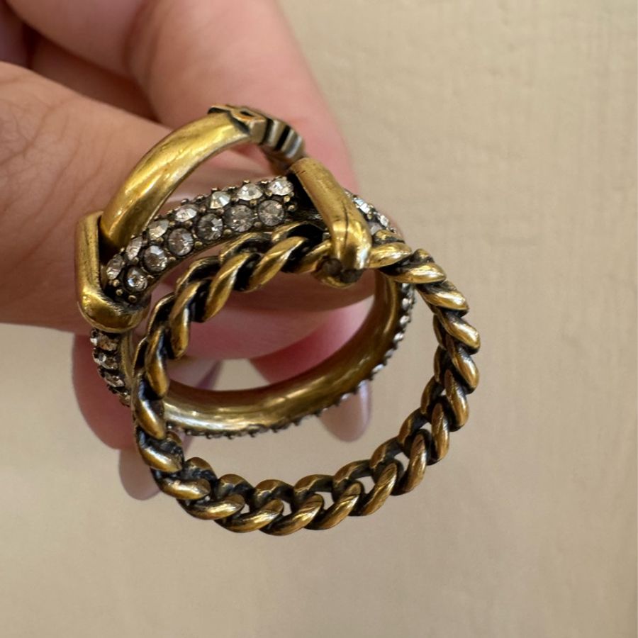Dior復古金鑽三環戒指(L)-23