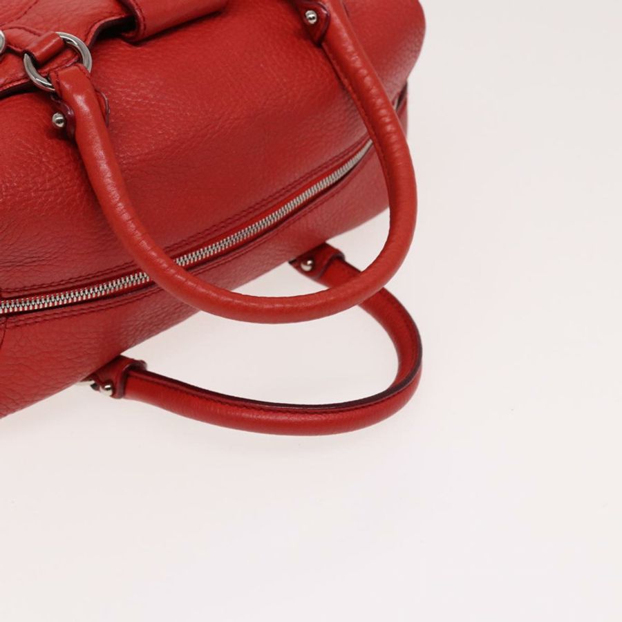 【日本直送】Salvatore Ferragamo Gancini 手提包 皮革 2way 紅色 Auth 78767-6