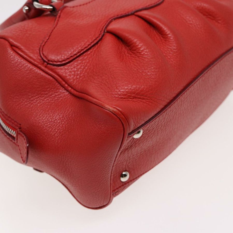 【日本直送】Salvatore Ferragamo Gancini 手提包 皮革 2way 紅色 Auth 78767-14
