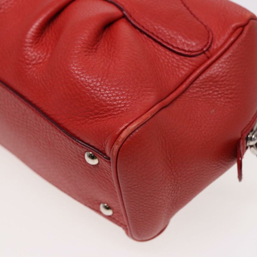 【日本直送】Salvatore Ferragamo Gancini 手提包 皮革 2way 紅色 Auth 78767-15