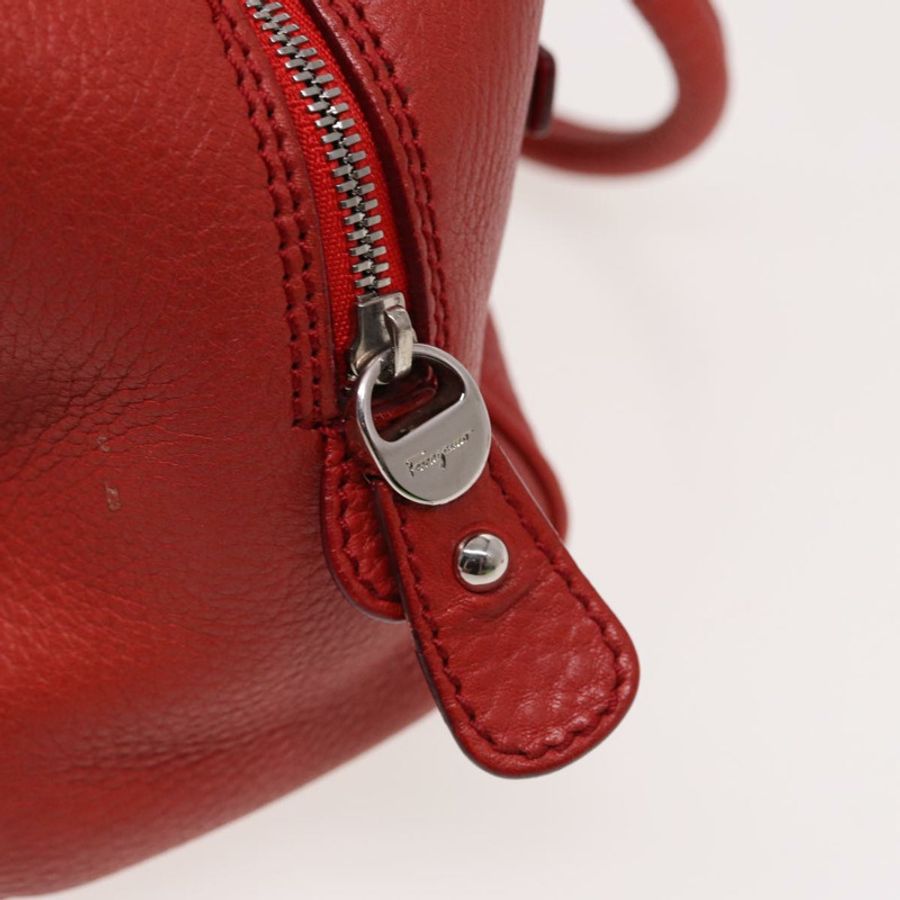 【日本直送】Salvatore Ferragamo Gancini 手提包 皮革 2way 紅色 Auth 78767-16