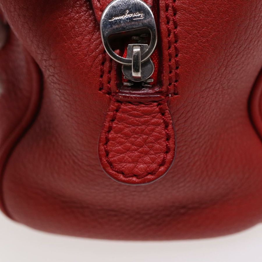 【日本直送】Salvatore Ferragamo Gancini 手提包 皮革 2way 紅色 Auth 78767-18