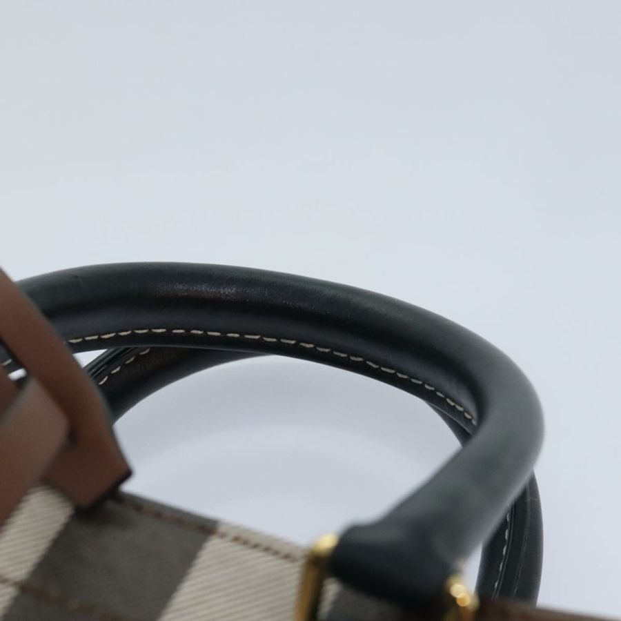 【日本直送】BURBERRY Nova 格紋手提包 皮革 兩用 棕色 金色 正品 91589A-13
