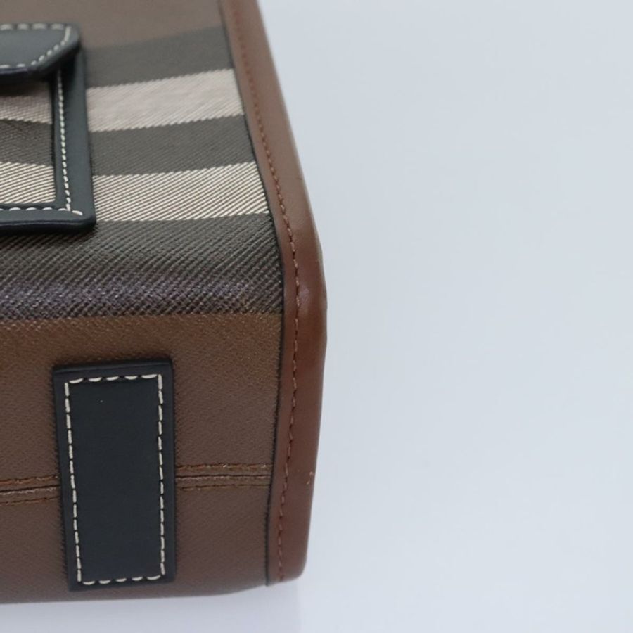 【日本直送】BURBERRY Nova 格紋手提包 皮革 兩用 棕色 金色 正品 91589A-14