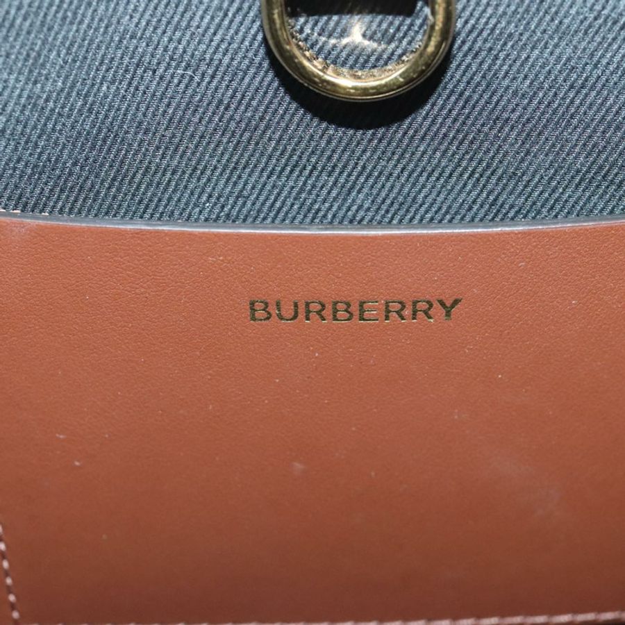 【日本直送】BURBERRY Nova 格紋手提包 皮革 兩用 棕色 金色 正品 91589A-17