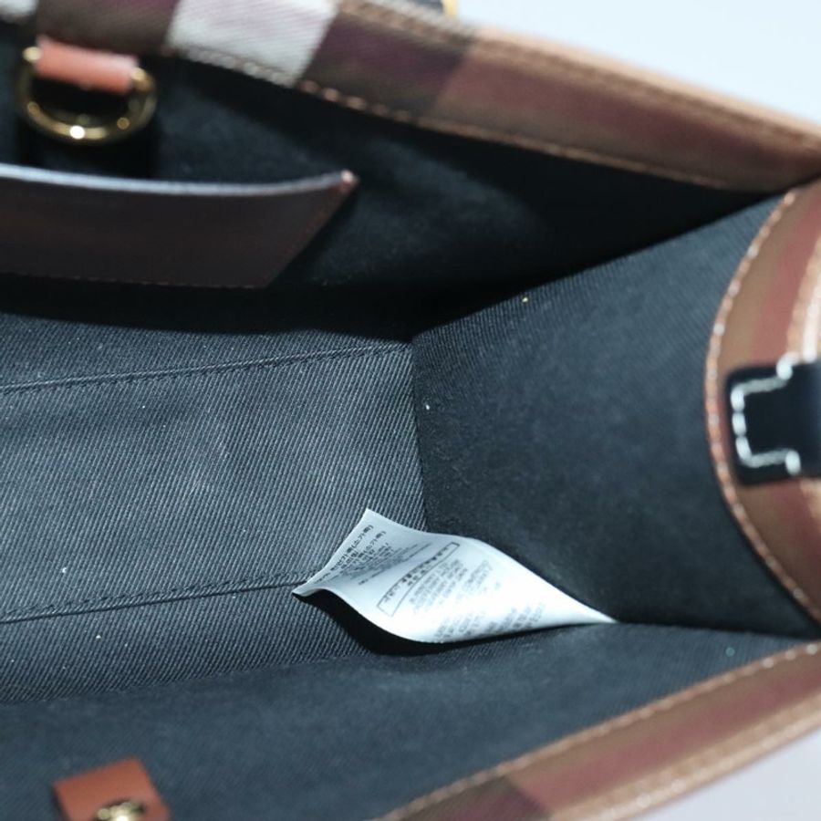 【日本直送】BURBERRY Nova 格紋手提包 皮革 兩用 棕色 金色 正品 91589A-18
