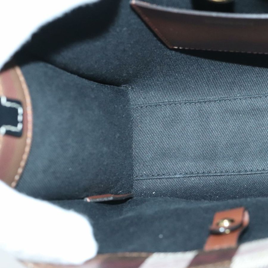 【日本直送】BURBERRY Nova 格紋手提包 皮革 兩用 棕色 金色 正品 91589A-19