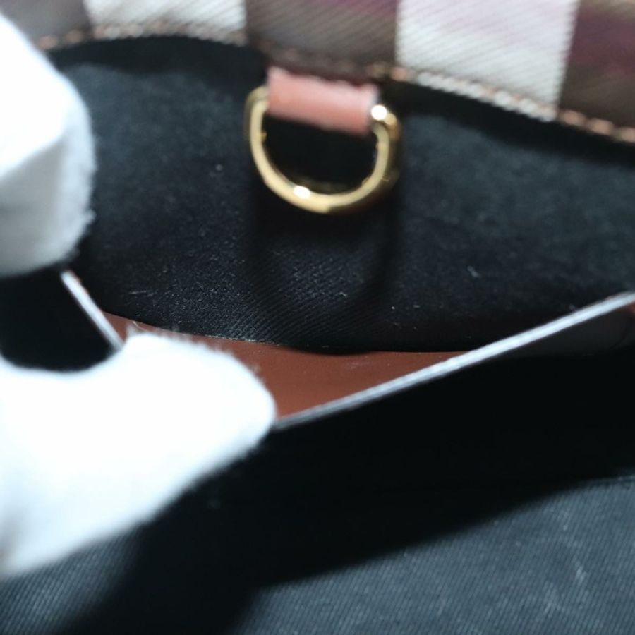 【日本直送】BURBERRY Nova 格紋手提包 皮革 兩用 棕色 金色 正品 91589A-20