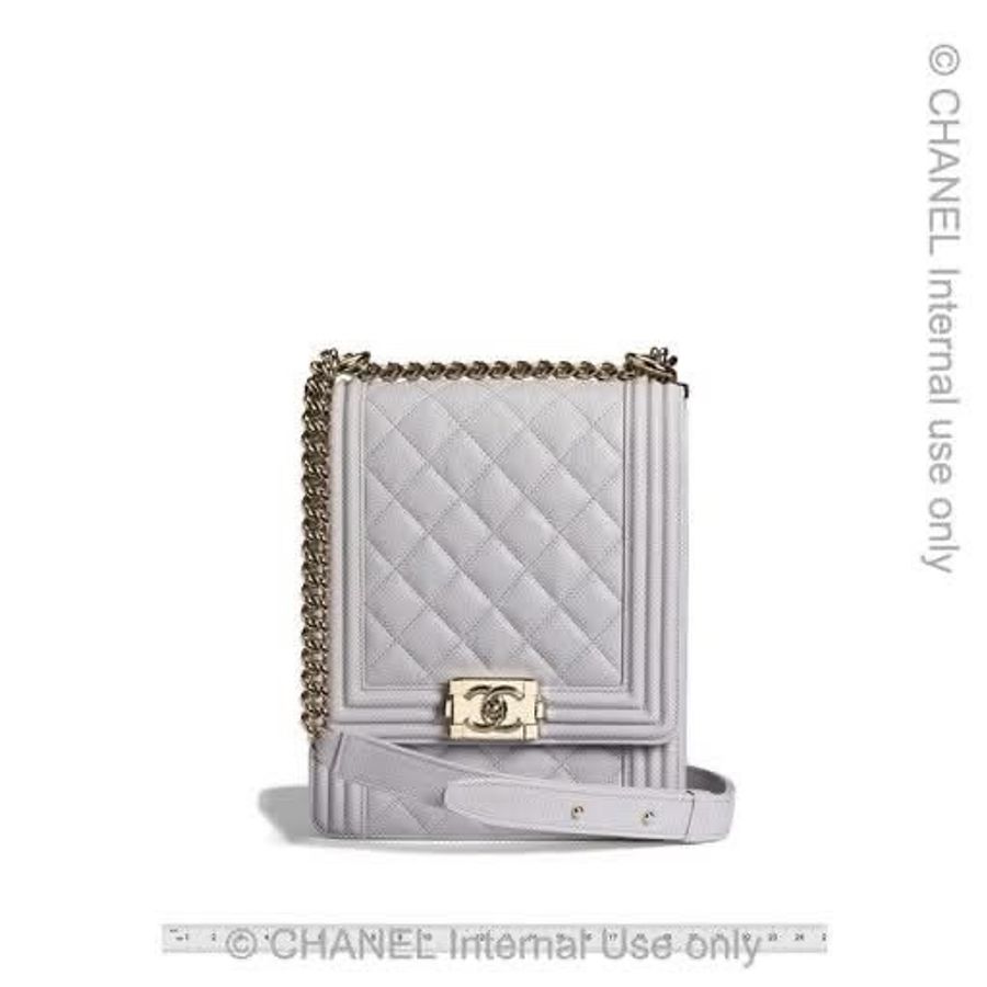 Chanel 白色Boy全新（荔枝牛皮）-7