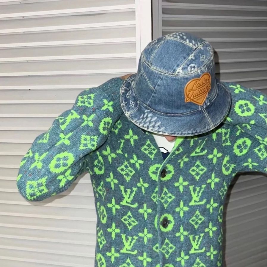 LV X nigo 聯名 丹寧 牛仔 拼接 老花 漁夫帽 遮陽帽 休閒帽 帽子-24