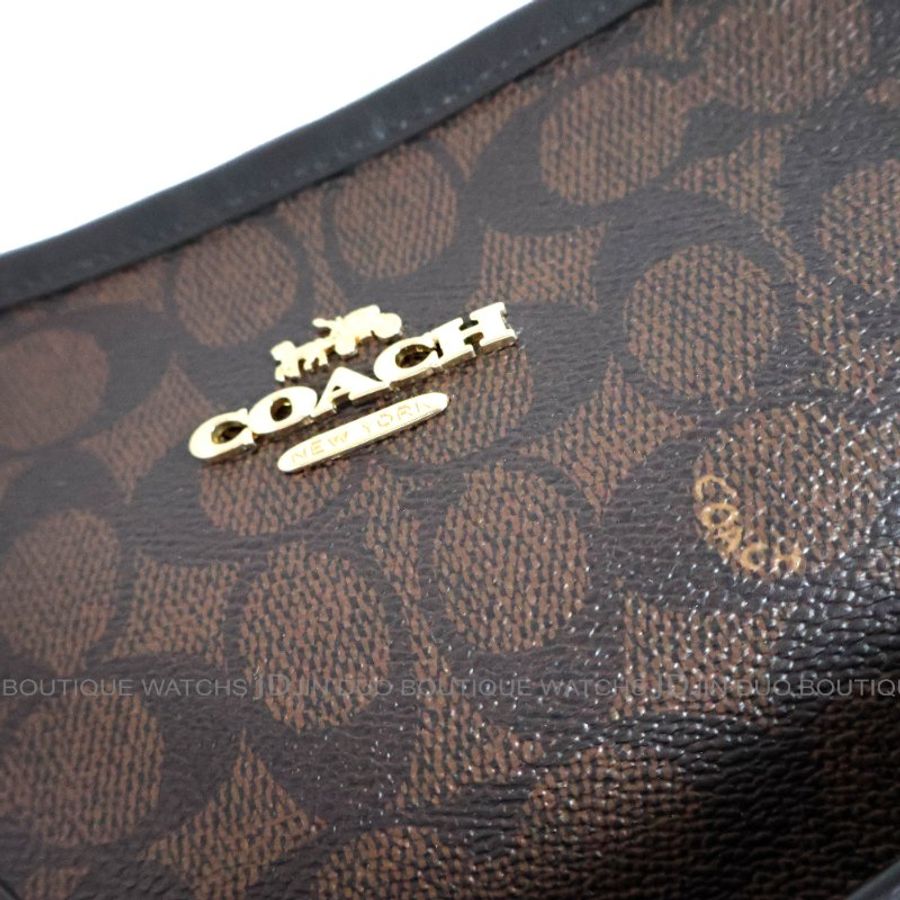 金鐸精品~2459 COACH CT800深咖啡色PVC側肩背水桶包 全新品-6
