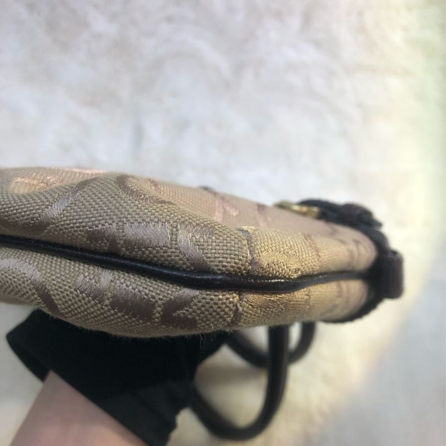 Ferragamo 老花布面 啡色手提帶 手拎包 XB363-14