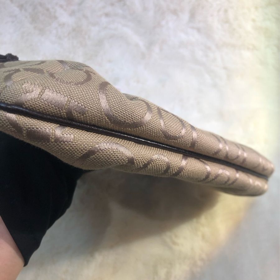 Ferragamo 老花布面 啡色手提帶 手拎包 XB363-15