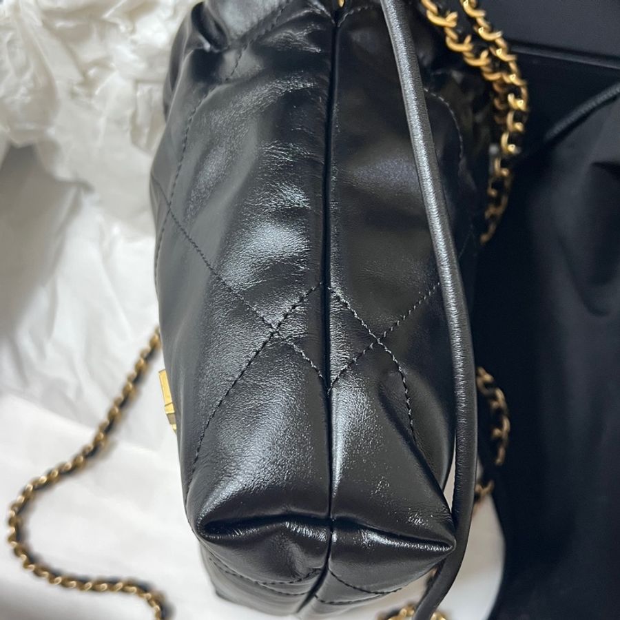 Chanel 22 mini 黑金-4