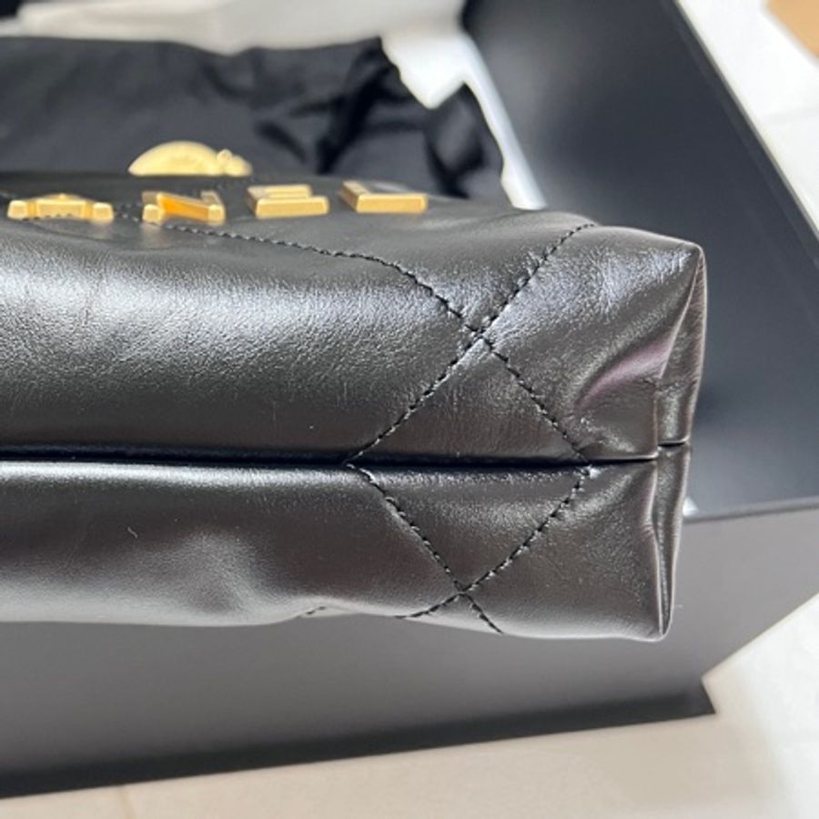 Chanel 22 mini 黑金-8