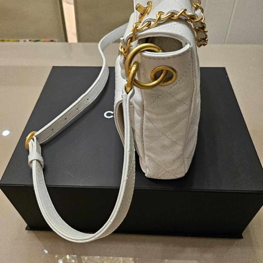 Chanel 荔枝皮斜背、手提兩用包-4