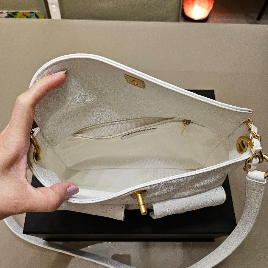 Chanel 荔枝皮斜背、手提兩用包-5