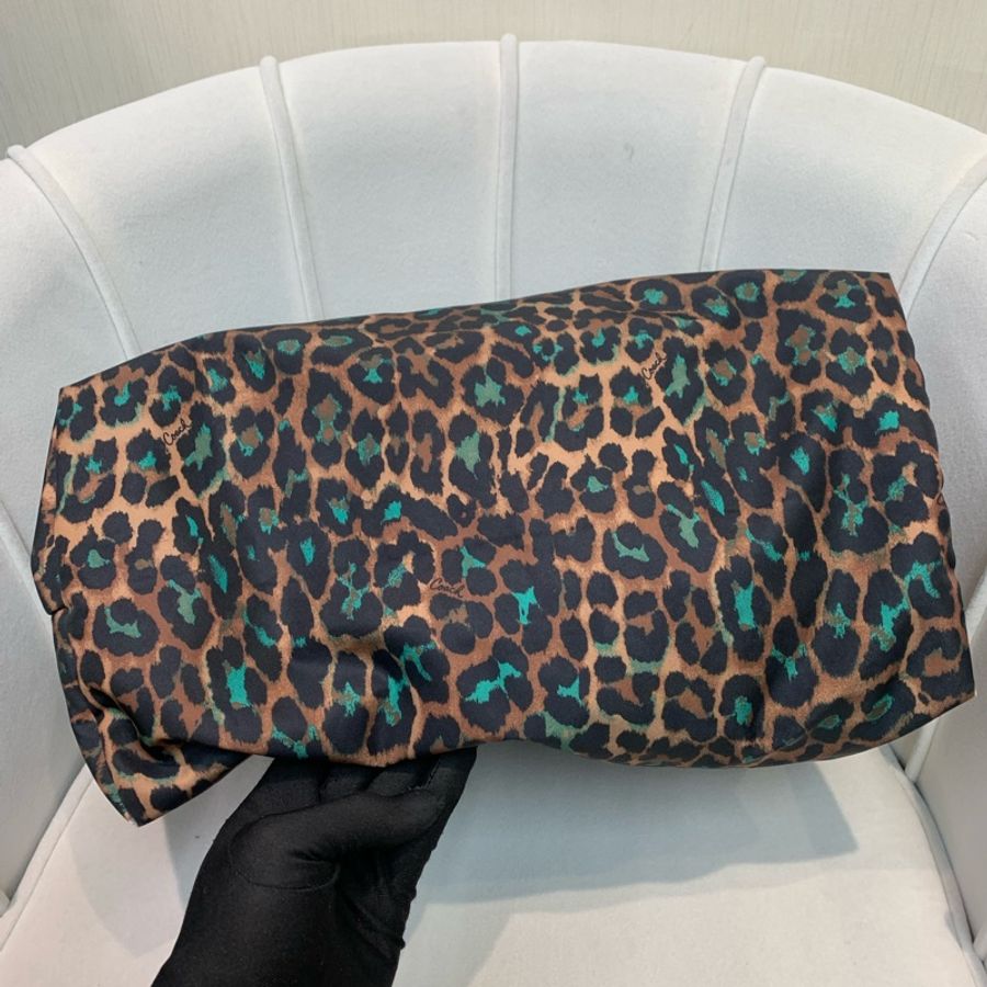 Coach 啡色豹紋大托特包 布料 XB543-4