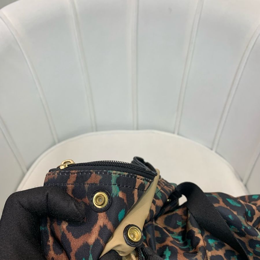 Coach 啡色豹紋大托特包 布料 XB543-17
