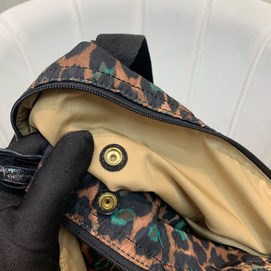 Coach 啡色豹紋大托特包 布料 XB543-22