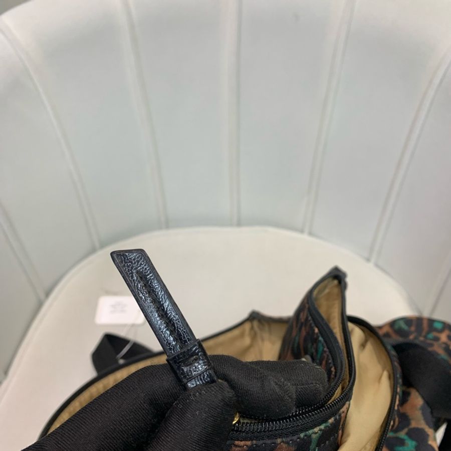 Coach 啡色豹紋大托特包 布料 XB543-44