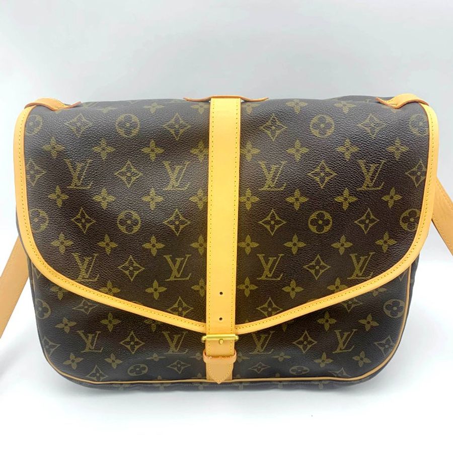 Louis Vuitton 經典SAUMUR 35,中號雙子星,路易威登,LV,斜背包,公事包,旅行包,正品,現貨,免運-0