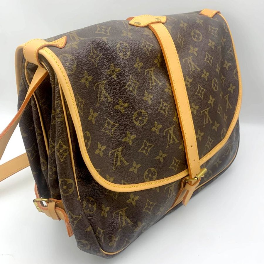 Louis Vuitton 經典SAUMUR 35,中號雙子星,路易威登,LV,斜背包,公事包,旅行包,正品,現貨,免運-3