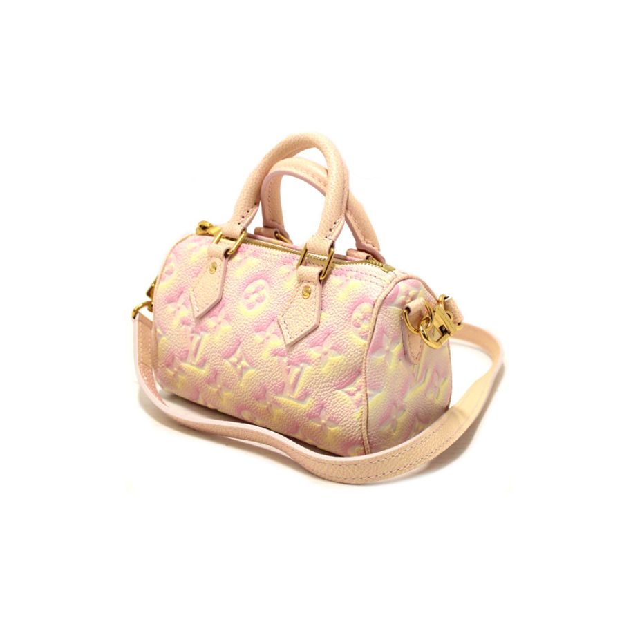 Louis Vuitton Pink Summer Stardust Monogram Empreinte Leather Nano Speedy Bag-2