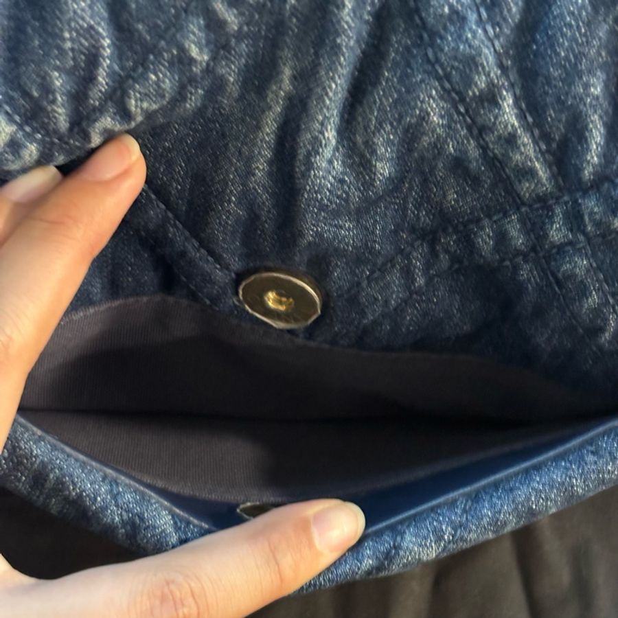 99新🆕Chanel丹寧牛仔款深藍小號19bag手提斜款單肩包-14