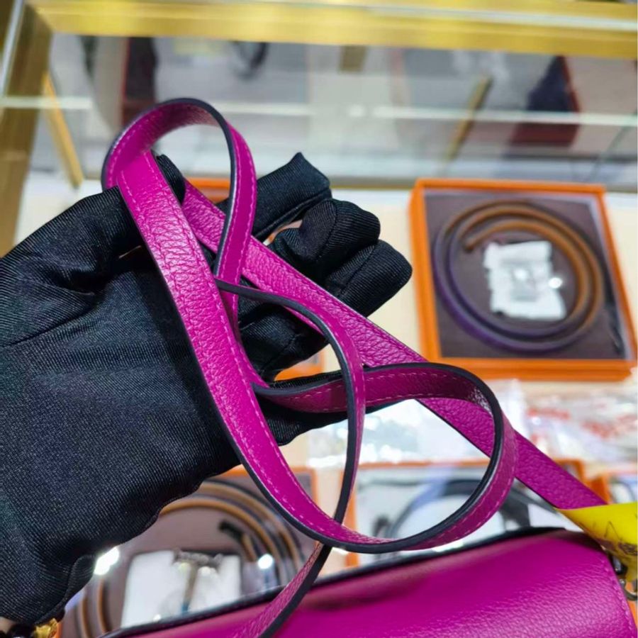 Hermes🌈Mini Roulis 19🌟海葵紫色銀扣🌟99新🌟C stamp🌟-4