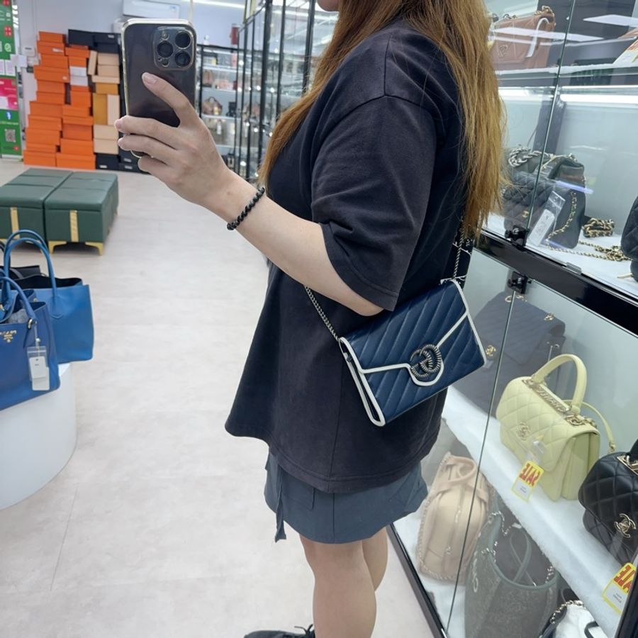 GUCCI Classic Blue Marmont WOC 20cm 斜肩包-1