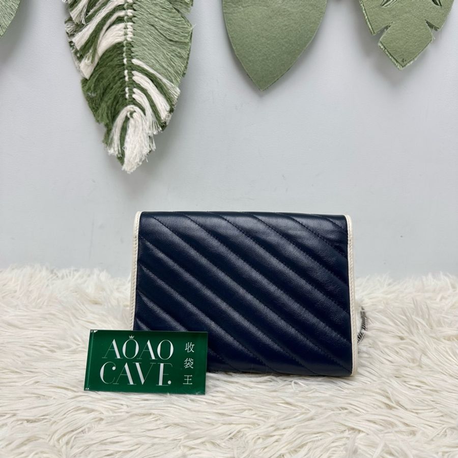 GUCCI Classic Blue Marmont WOC 20cm 斜肩包-4