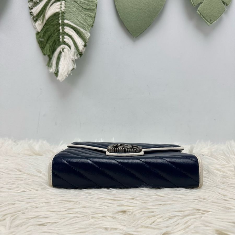 GUCCI Classic Blue Marmont WOC 20cm 斜肩包-5