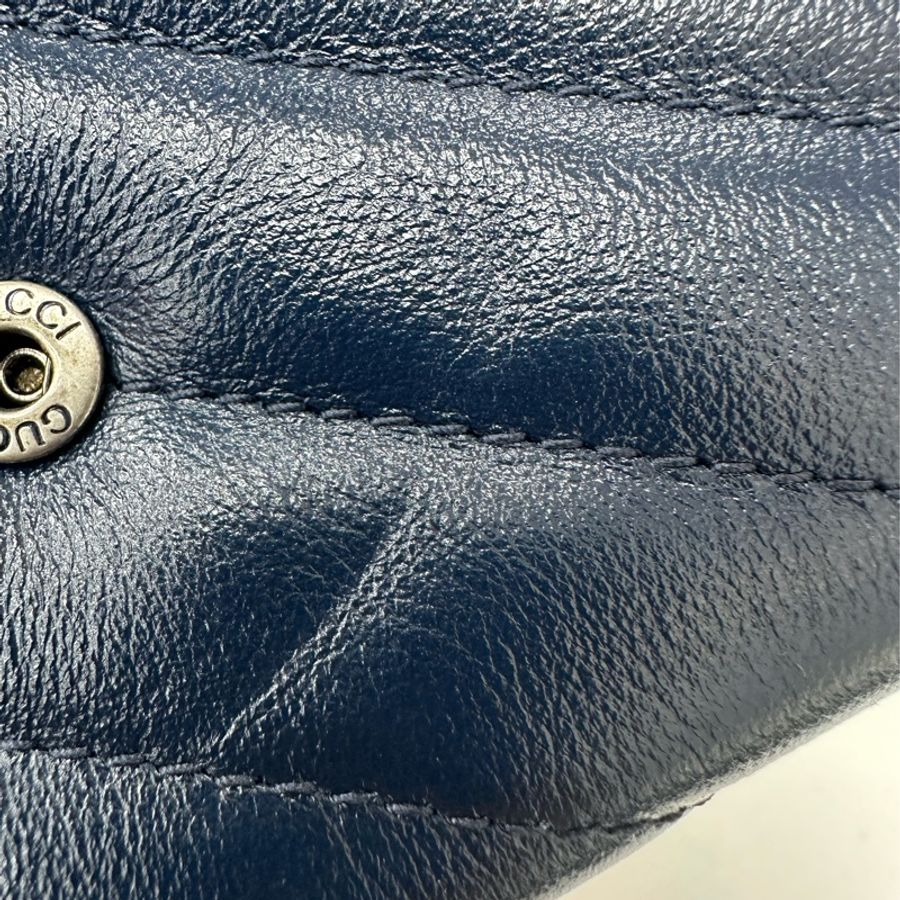 GUCCI Classic Blue Marmont WOC 20cm 斜肩包-12
