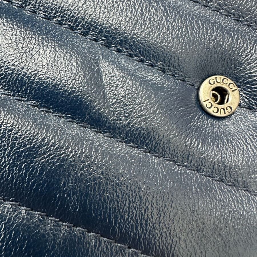 GUCCI Classic Blue Marmont WOC 20cm 斜肩包-13