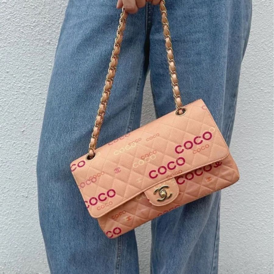 「JL精品代購」9新 Chanel 香奈兒粉膚色 coco 字母cf25-2