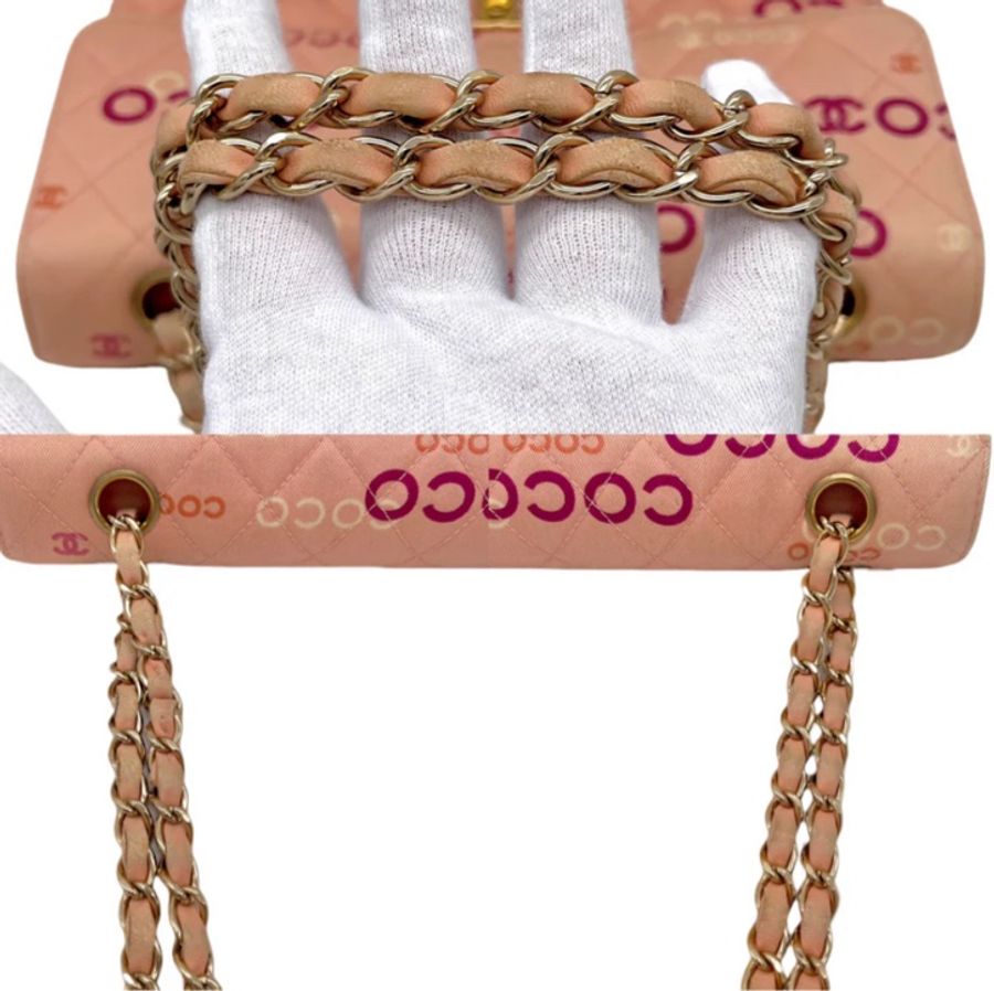 「JL精品代購」9新 Chanel 香奈兒粉膚色 coco 字母cf25-10