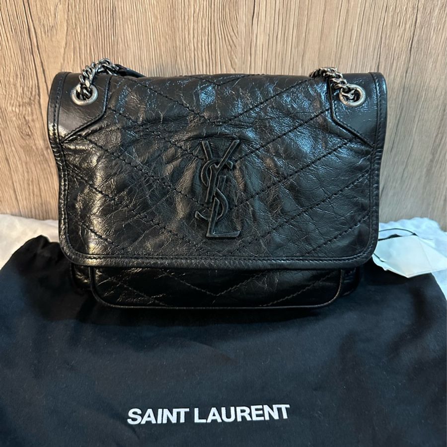 專櫃正品Saint Laurent YSL NIKI復古皮革BABY 黑色-0