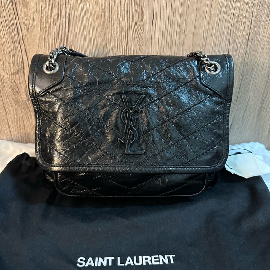 專櫃正品Saint Laurent YSL NIKI復古皮革BABY 黑色-5